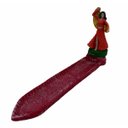 Ver imagem 1 de Incensário Régua Cigana Vermelha em Resina 24 cm