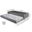 Ver imagem 2 de Bicama Box Solteiro Linho Cinza 96x203x28 Cm com Colchão Auxiliar Ecoflex