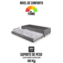 Ver imagem 6 de Bicama Box Solteiro Linho Cinza 96x203x28 Cm com Colchão Auxiliar Ecoflex
