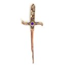 Ver imagem 1 de Adaga Cigana Metal Cobre Envelhecido Pedra Lilás 19 cm