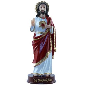 Imagem do Sagrado Coração de Jesus em Resina 15 cm