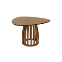 Ver imagem 1 de Mesa de Jantar Armonia Tampo Triangular 119x117cm Base Redonda - Amêndoa -tampo Triangular 119x117cm