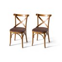Ver imagem 1 de Conjunto 2 Cadeiras de Jantar Estofada em Madeira Wien Marrom – Straub Web