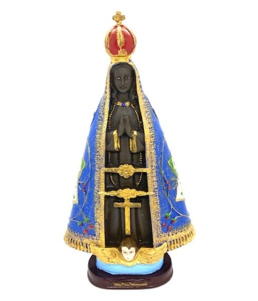 Nossa Sra Aparecida Manto Luxo Escultura em Resina 32 cm