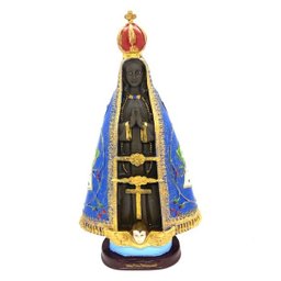 Nossa Sra Aparecida Manto Luxo Escultura em Resina 32 cm - 1