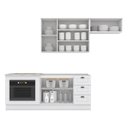 Ver imagem 2 de Cozinha Completa Americana 4 Peças com Balcão Forno de Embutir Branco e Tampo Cooktop Calcare - Móve