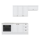 Ver imagem 1 de Cozinha Completa Americana 4 Peças com Balcão Forno de Embutir Branco e Tampo Cooktop Calcare - Móve