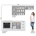 Ver imagem 3 de Cozinha Completa Americana 4 Peças com Balcão Forno de Embutir Branco e Tampo Cooktop Calcare - Móve
