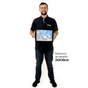 Ver imagem 2 de Quadro Decorativo Abstrato Mármore Azul Maya em Moldura Caixa TaColado Moldura Caixa 3cm Branca sem