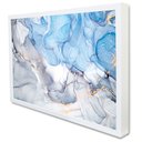 Ver imagem 1 de Quadro Decorativo Abstrato Mármore Azul Maya em Moldura Caixa TaColado Moldura Caixa 3cm Branca sem