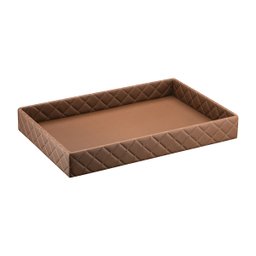 Bandeja Hara Sophia Matelassê em Couro Ecológico 60x40x8cm:caramelo - 1