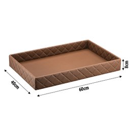Bandeja Hara Sophia Matelassê em Couro Ecológico 60x40x8cm:caramelo - 2
