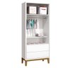 Cômoda Gaveteiro e Guarda Roupa Infantil 2 Portas New Classic Branco com Pés Madeira ? Reller - 4