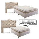 Ver imagem 2 de Cabeceira Estofada 1.95 para Cama Box King Capitonê Dubai Suede Cappuccino - Lh Móveis