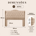Ver imagem 4 de Cabeceira Estofada 1.95 para Cama Box King Capitonê Dubai Suede Cappuccino - Lh Móveis