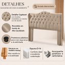 Ver imagem 5 de Cabeceira Estofada 1.95 para Cama Box King Capitonê Dubai Suede Cappuccino - Lh Móveis