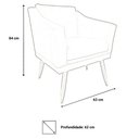 Ver imagem 4 de Kit Namoradeira + 1 Poltrona Decorativa Agatha Suede Verde Pés Madeira Ms Decor