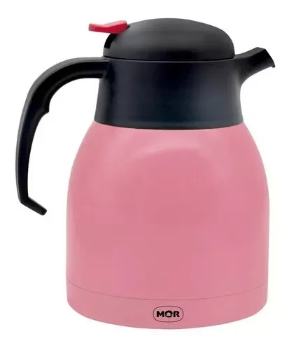 Bule Térmico para Café/chá/ Leite Aço Cores com Gatilho Mor:pêssego