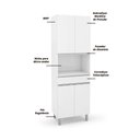 Ver imagem 6 de Paneleiro Duplo Nicho Para Micro-Ondas Top Class Branco