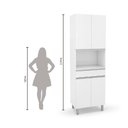 Ver imagem 7 de Paneleiro Duplo Nicho Para Micro-Ondas Top Class Branco