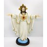 Imagem Jesus Oxalá Braços Abertos Branco em Resina 30 cm - 1