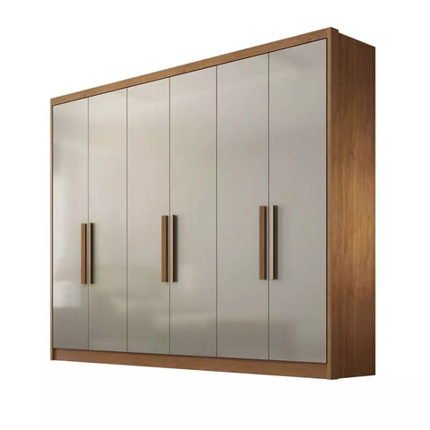 Guarda Roupa Casal Rizon 100% MDF 6 Portas 6 Gavetas Novo Horizonte Cumaru/Fendi