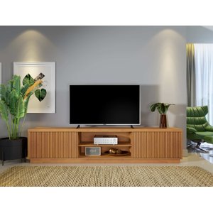 Rack para Tv até 75 Polegadas Valencia 2 Portas Ripadas 1,80 Cm Cor Naturalli