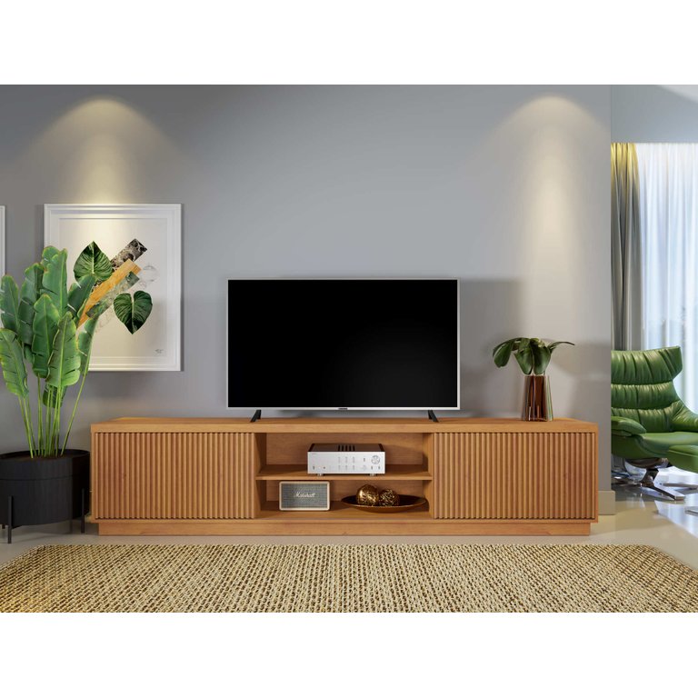 Rack para Tv até 75 Polegadas Valencia 2 Portas Ripadas 1,80 Cm Cor Naturalli