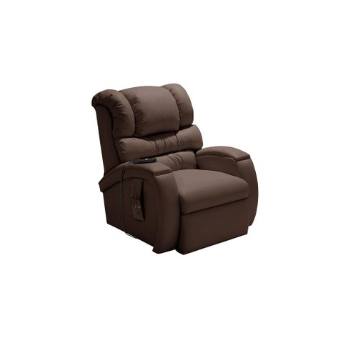 Cadeira Poltrona Reclinável Imperial Massageadora Motorizada Corano Lift Marrom Império Estofados