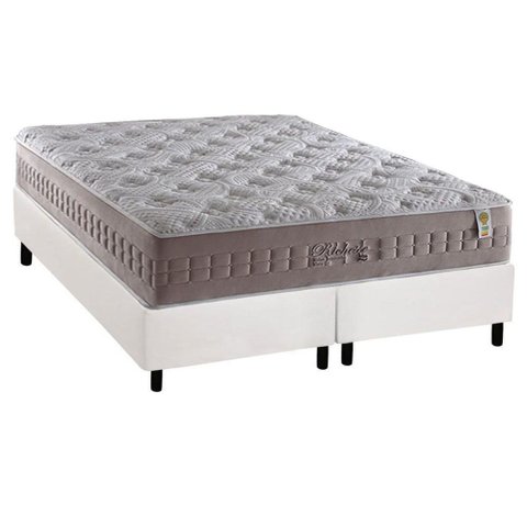 Cama Box King: Colchão Molas Anjos MasterPocket Ensacadas Richesse + Base CRC Courano Branco(