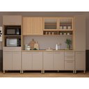 Ver imagem 1 de Cozinha Completa 100 Mdf 6 Peças com Tampo e Espaço Forno e Micro-ondas 310cm Duna Luciane Móveis