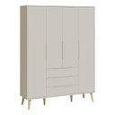 Ver imagem 7 de Quarto de Bebê 4 Portas com Cômoda Gaveteiro Elfe Retrô e Berço Americano Danny Areia Acetinado Natu