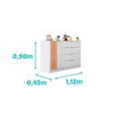 Ver imagem 2 de Conjunto Roupeiro e Cômoda Infantil Ayla 100% MDF Detalhes Ripados Quarto de Bebê Branco Phoenix