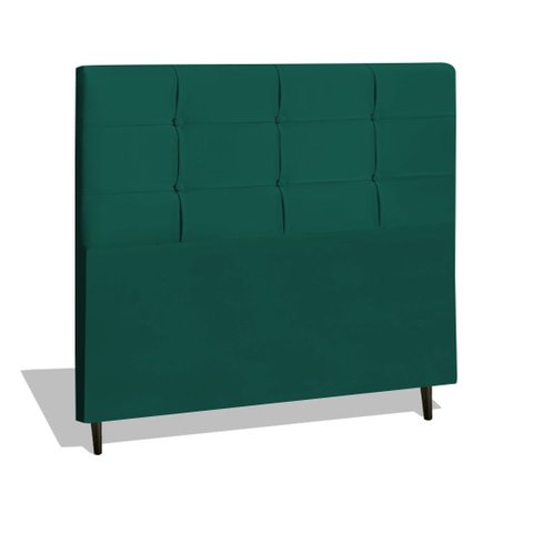 Cabeceira Estofada Box Casal King Size Encosto para Cama Hylux 195x126 Cm Azul Tiffany