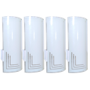 Ver imagem 1 de Kit 4 Arandela Calha de Parede com Vidro Pintado:fosco Borda/branco/110/220
