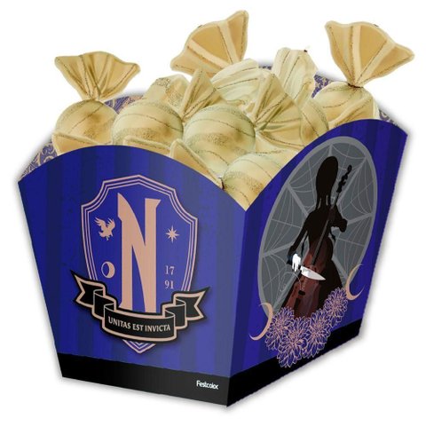 Cachepot de Papel Wandinha - 8 Un - Festcolor - Extra Festas