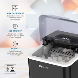 Máquina de Gelo Ice Compact Emg04p - 12kg, Preto, 220v - Praticidade e Eficiência para Suas Bebidas - 2