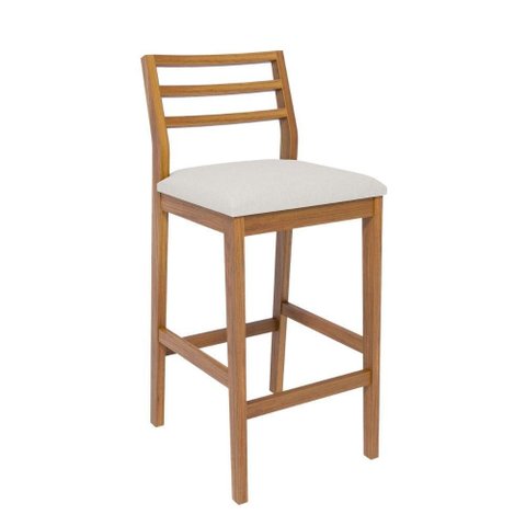Banqueta Oliva 100cm de Madeira Resistente Tauari com Assento Estofado
