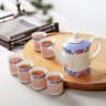 Conjunto De Chá Kungfu Tradicional Porcelana Chinesa Cena Peonia 07 Peças - 1