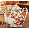 Conjunto De Chá e Café Estilo Britânico Porcelana Chinesa Bule Xícara Colher Com Bandeja 10 Peças - 2