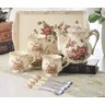 Conjunto De Chá e Café Estilo Britânico Porcelana Chinesa Bule Xícara Colher Com Bandeja 10 Peças - 5