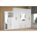 Ver imagem 1 de Guarda Roupa 2 Peças (1guardaroupa+1cômoda) Qc125 Branco - Santos Andirá