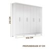 Guarda-roupa de Casal 8 Portas Branco 236cm - 4