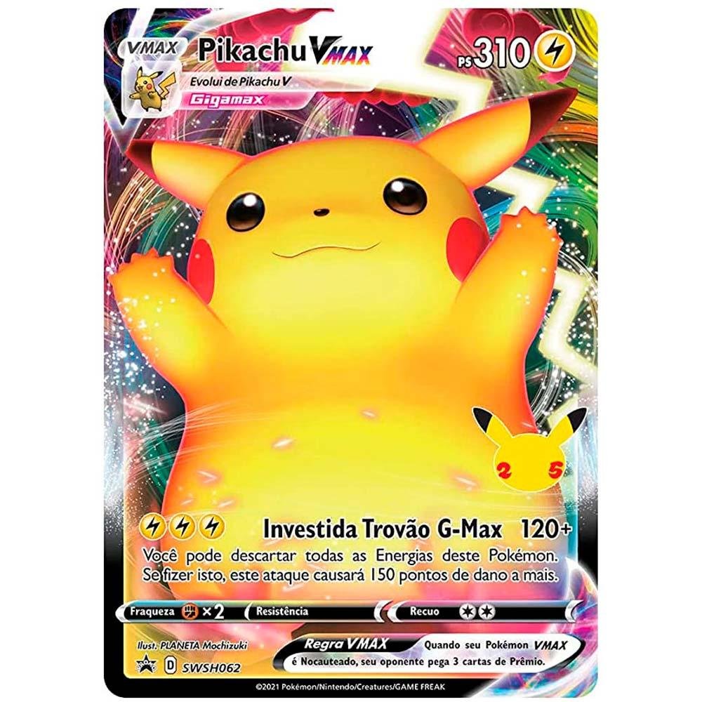 Jogo de Cartas - Pokemon - 25 anos - Coleção Premium - Pikachu VMax - Copag