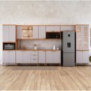Ver imagem 1 de Cozinha Modulada 9 Peças em MDF Elena Cinamomo e Platino