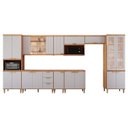Ver imagem 2 de Cozinha Modulada 9 Peças em MDF Elena Cinamomo e Platino