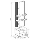Ver imagem 4 de Módulo Lateral com LED 1 Porta 2 Prateleiras Magnata Canela/Gris