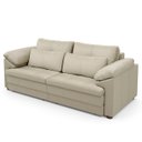 Ver imagem 1 de Sofá Retrátil 2 Lugares para Sala 215cm Dijon Couro Creme S07 - Mpozenato