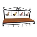 Ver imagem 7 de prateleira rústica porta temperos decorativa galinha ferro madeira