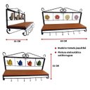 Ver imagem 6 de prateleira rústica porta temperos decorativa galinha ferro madeira